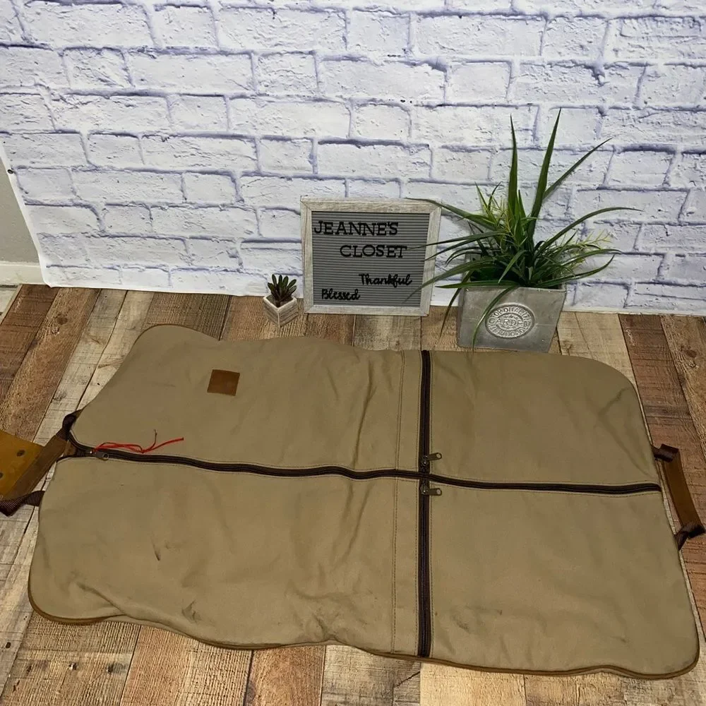 Jon hart two suiter garment bag canvas leather